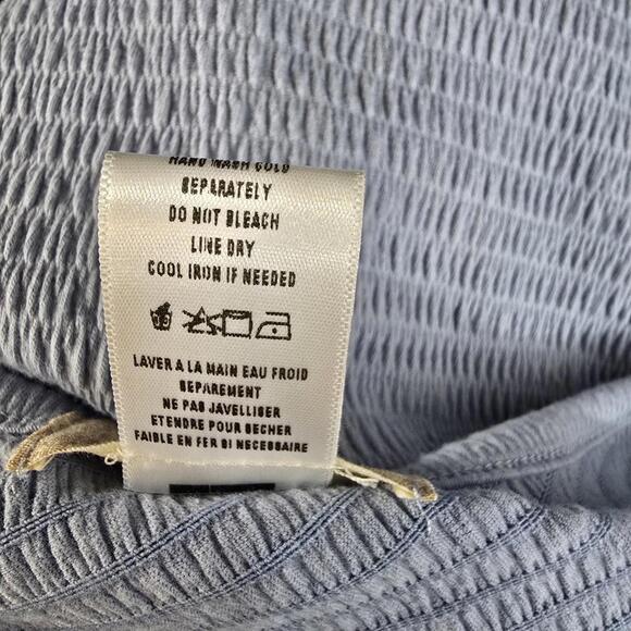 Altar’d State One Shoulder Smocked Crop Top Light Blue Women’s S Excellent Condi - Picture 5 of 5